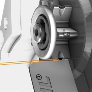 a close up of a chainsaw chain sprocket