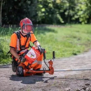 strimmer being serviced
