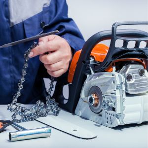 Chainsaw being repaired 