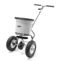 a Handy THS50 Push Broadcast Spreader against a white background