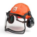 a Husqvarna Classic Forest Helmet against a white background