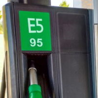 a close up of an E5 95 petrol fuel pump