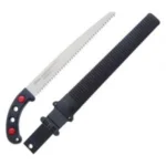 a Silky Gomtaro Saw and its black sheath against a white background