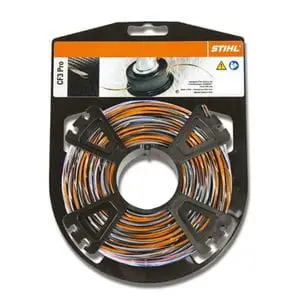 a packet of STIHL CF3 Pro HighTech Cruciform Mowing Line against a white background