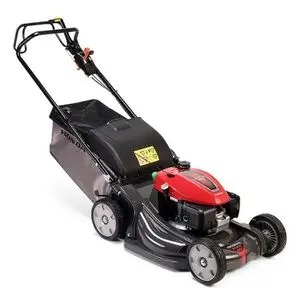 the Honda HRX 537 HY Petrol Lawn Mower against a white background