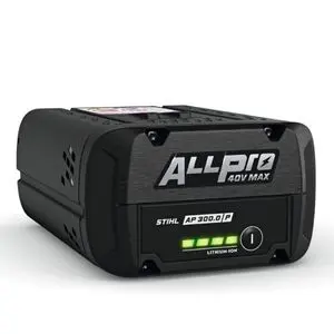 a STIHL ALLPRO AP 300 P Battery against a white background