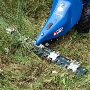 a close up of the cutting blade on the BCS 615 Power Scythe Mower