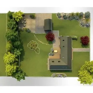 an infographic showing automower stay-out zones and secondary areas on the map of a large property