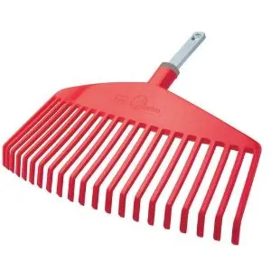 The Wolf-Garten Multi-Change Leaf Rake against a white background.
